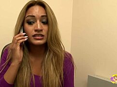 friends engage in office lesbian activities