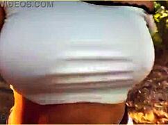 amazing milf flashing big tits on public bike ride? dare you to watch