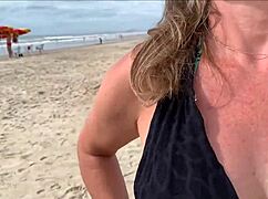 people are watching as i cum hard from her handjob on my monster cock in public