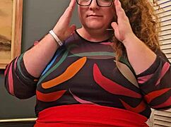 Hey, horny BBW secretary, why flash those big tits?