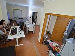 Maid In Flip Flops Takes Creampie Cumshot