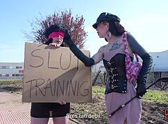 Does Emmita Misbehave So Fedora Punishes Her Outdoors?