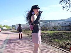 Does Emmita Misbehave So Fedora Punishes Her Outdoors?