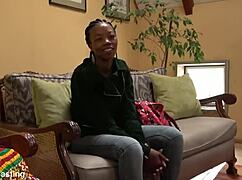 Ebony amateur milf goes wild with squirting and painful anal at africancasting
