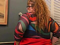 Hey, horny BBW secretary, why flash those big tits?