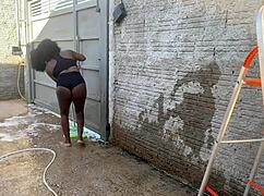 Neighbor Offers Hairy Pussy Instead of Stairs