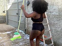 Neighbor Offers Hairy Pussy Instead of Stairs