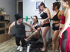 wild sex at the gym between weights and treadmills