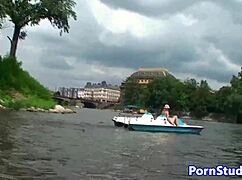 i'm riding waterbike naked in public, oops clothes ripped