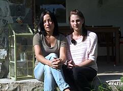 wanna see lesbian babes getting frisky outdoors?