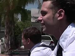 her big tits aroused two guys so much they rode her hard in a passionate double penetration session.