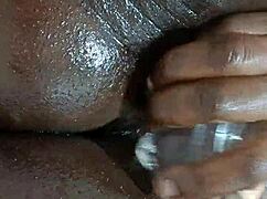Curvy ebony babe takes double penetration with a massive squirt finish.