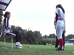 Watch older Japanese couple lure skinny teen 18+ into outdoor FFM 3some.