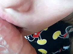 Blonde Amateur Miki Mouse Gives Fetish Blowjob with Feet