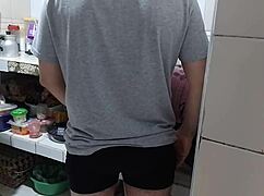 I caught my stepmom's naughty side teasing me in the kitchen while her husband napped 😏