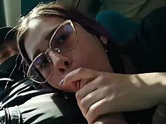 Blowjob and Wild Fucking with Creampie on Public Bus - BlakeProductions