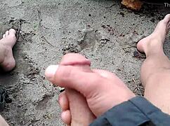 Playing on the beach