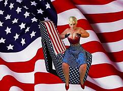 Granny america has fourth of july stick and lick orgasms