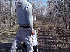 fucking outside with big tits and monster cock, drone catching us