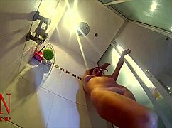 hidden camera captures young girl undressing in shower room
