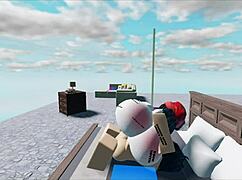 whore fucks huge white boy in roblox.