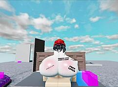 whore fucks huge white boy in roblox.