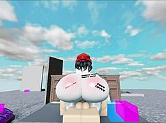 whore fucks huge white boy in roblox.