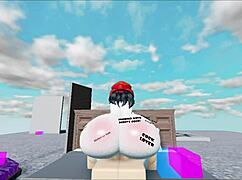 whore fucks huge white boy in roblox.