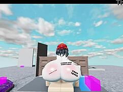 whore fucks huge white boy in roblox.