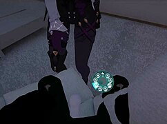 kafka and furina passionately take turns pleasuring the goth boy