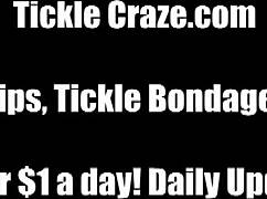 Tied up and tickled by two girls for cheating