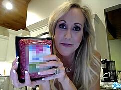 brandi love in lingerie cooking, oops tits out