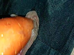 i made her orgasm with fruit in her shaved wet pussy, then creampied her tight hole