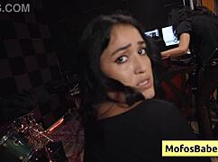 Is she sucking or getting banged backstage?