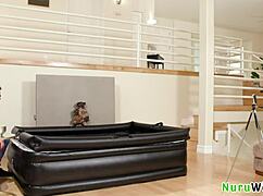 Seth Gamble And Gal Ritchie Give Wet Nuru Massage