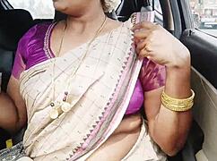 Indian Aunty Seduces Son-in-Law for Dirty Talk Sex in Car