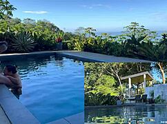 i bent over for anal and blowjob by the pool in costa rica