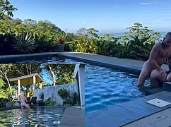 i bent over for anal and blowjob by the pool in costa rica