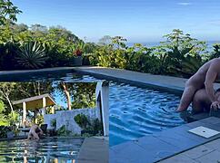 i bent over for anal and blowjob by the pool in costa rica