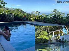 i bent over for anal and blowjob by the pool in costa rica