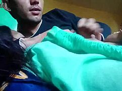 kissing and pressing boobs of girlfriend