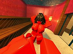 this demon girl seduces me with her hot oiled body in a sauna