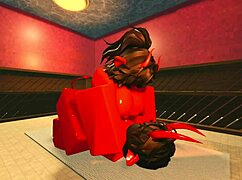 this demon girl seduces me with her hot oiled body in a sauna