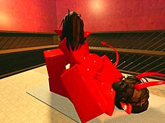 this demon girl seduces me with her hot oiled body in a sauna