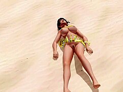 I-I l-love Naotora's b-big tits and ass on the b-beach