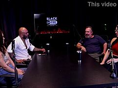 this woman in sheer red puts it all in her mouth during lesbian scenes!