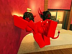 this demon girl seduces me with her hot oiled body in a sauna