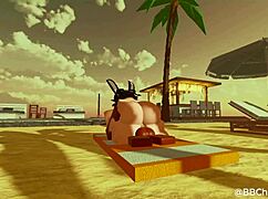 Black Bull Fucks Femboy Bunny In Doggystyle With Monster Cock