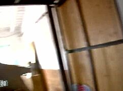 Skinny French blonde milf fucked in ass for money in warehouse