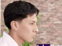 Young karateka gets seduced by his curvy stepmom and fills her ass with cum.